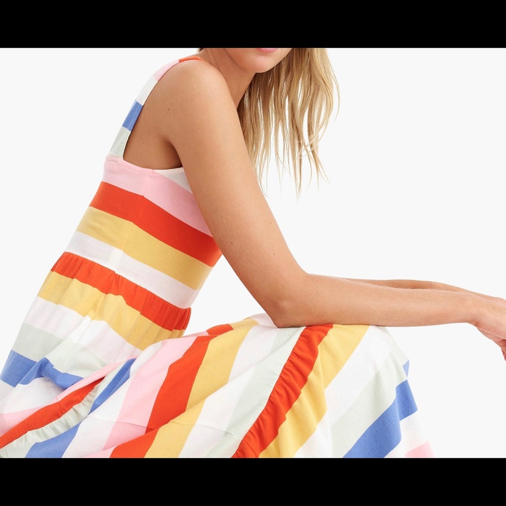 J.Crew stripe tiered jersey dress